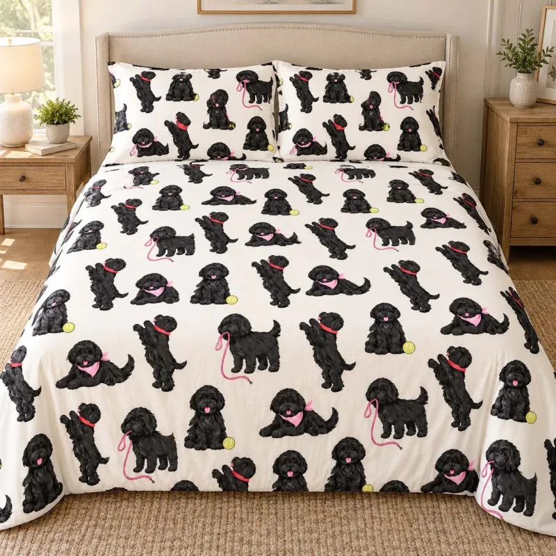 Black Dog Playtime Pink Bamboo Bedding Set