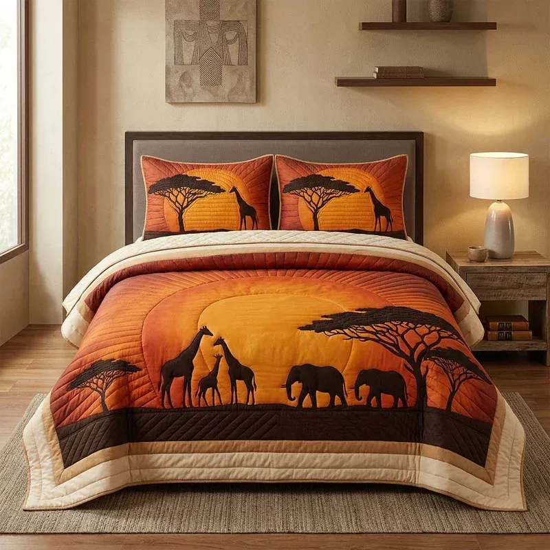 Blazing Twilight Bamboo Quilt Bedding Set