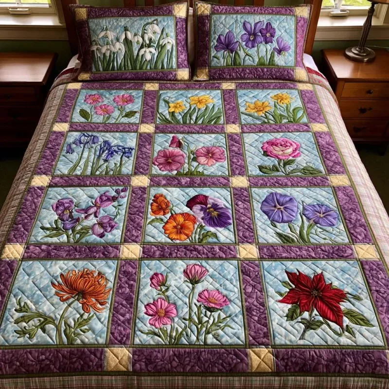 Blossom Meadow Bamboo Quilt Bedding Set