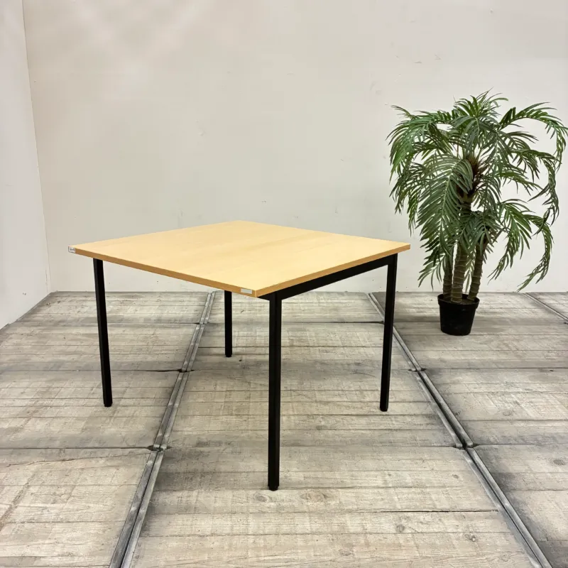 REISS Bürotisch Schreibtisch Quadratisch Holz Braun Schwarz Tisch Gebraucht