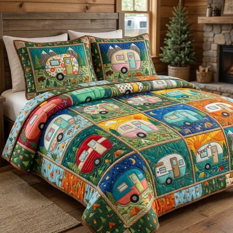 Cosmic Van Journey Bamboo Quilt Bedding Set