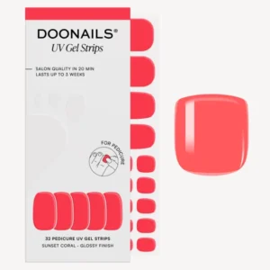 Sunset Coral Pediküre UV Gel Strips