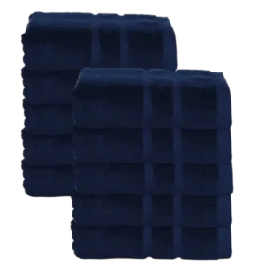Hotel handdoeken donkerblauw - 10 stuks