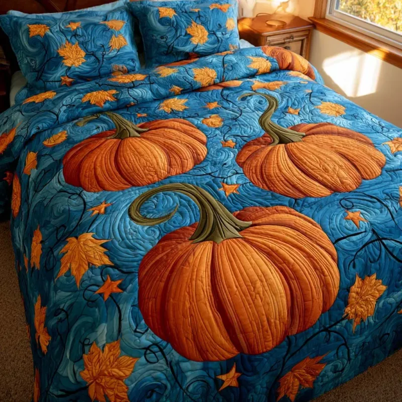 Fall Happy Journey Bamboo Quilt Bedding Set