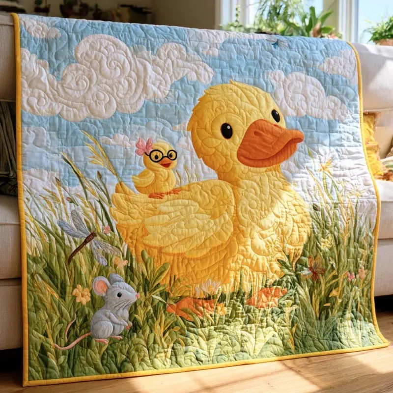 Golden Duck Meadow Bamboo Quilt Blanket