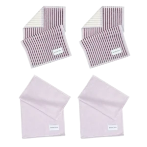 Guest Towel 4-Pack Dual Stripe Lilac Bordo