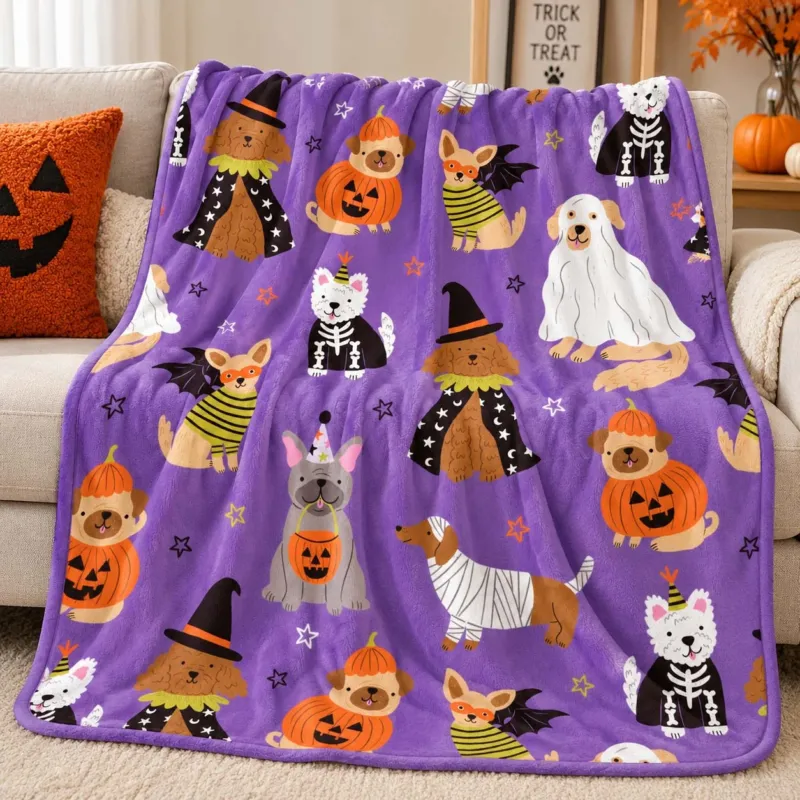 Halloween Costume Dogs Bamboo Blanket