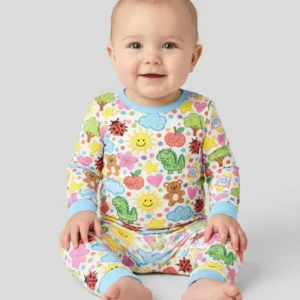 Baby Cute Draw Bamboo Two Piece Long Sleeve Pajama Set