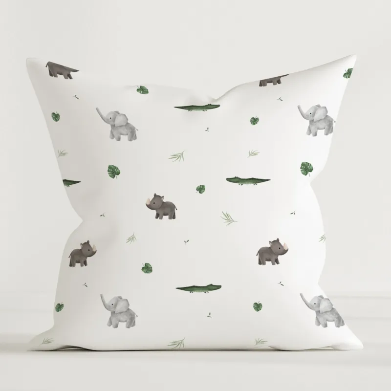 HELDENA Kinder-Dekokissen Little Safari 40 × 40 cm aus Canvas-Baumwolle