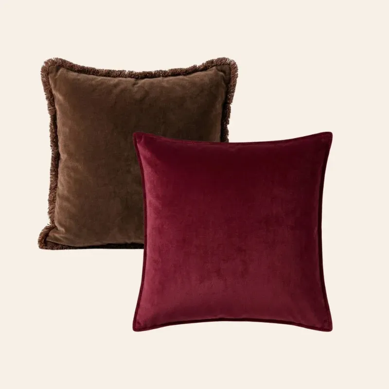 Kotabo sierkussenset Alyssa – Set van 2 kussens – Chocolate Chic & Magical Mauve