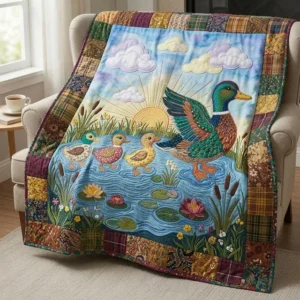 Little Duck Waddles Bamboo Quilt Blanket