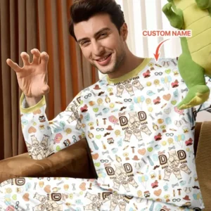 Custom Kids Name Best Dad Ever Bamboo Men's Pajama Set