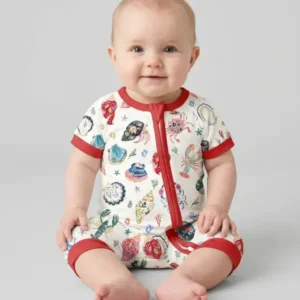 Preppy Coastal Bamboo Shorty Zippy