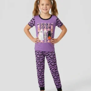Bats & Boos Family Matching Bamboo Two Piece Short Sleeve Pajama Set
