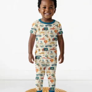 Monsters on the Move Bamboo Two Piece Short Sleeve Pajama Set