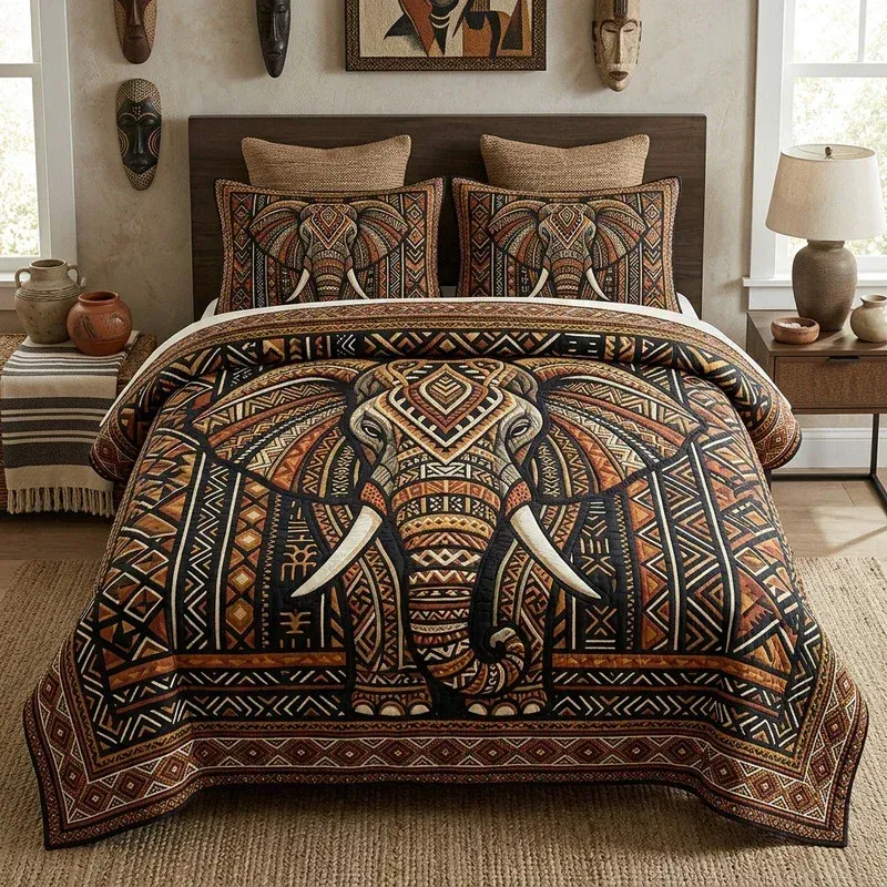 Majestic Tusks Bamboo Quilt Bedding Set