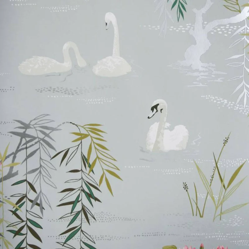 NINA CAMPBELL Tapete Swan Lake – SYLVANA-Tapeten-NINA CAMPBELL-NCW4020-01-TOJU Interior