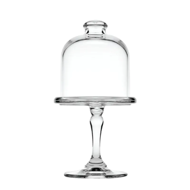Glasglocke Pasabahce Servierglocke mit Fuß Seitenansicht transparent 100mm Haube