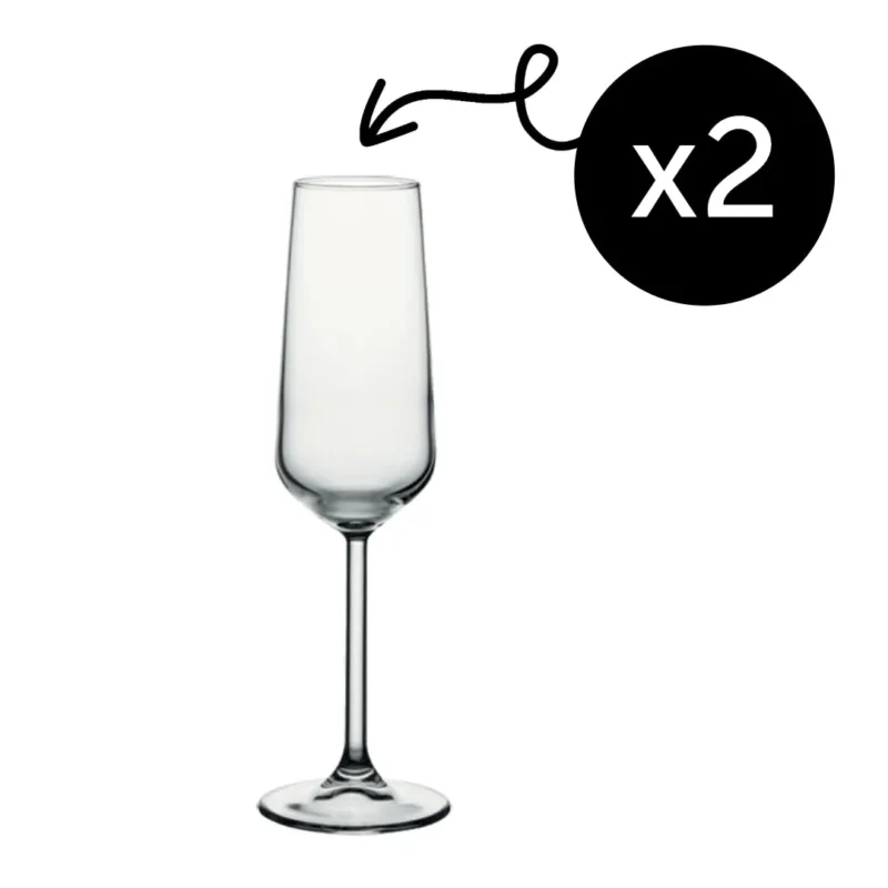Pasabahce Allegra Champagnergläser 195 ml im 2er Set aus transparentem Glas