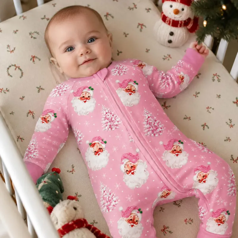 Pink Santa Christmas Bamboo Convertible Zippy