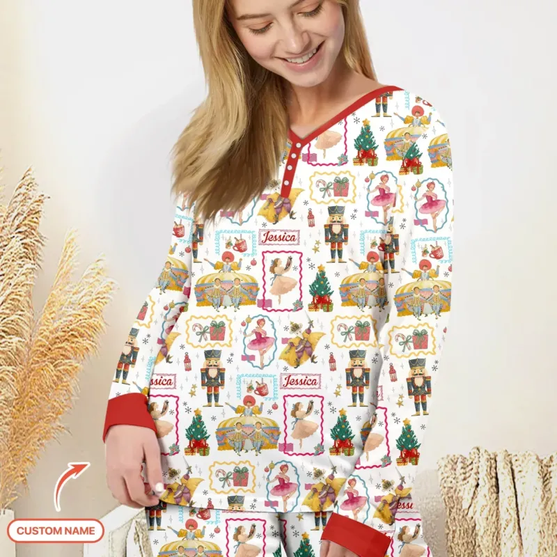 The Enchanted Nutcracker Custom Name Bamboo Women Pajama Set