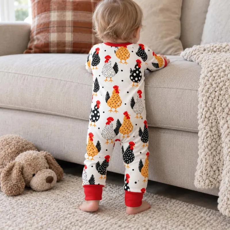 Polka Dot Hens Bamboo Convertible Zippy