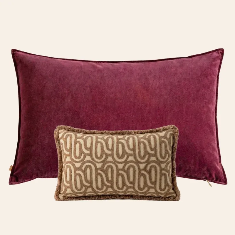 Kotabo sierkussenset Lizzy – Set van 2 kussens – Mauve & Beige