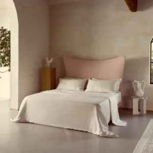 Savoir Amelia Bed Frame with Herringbone Linen Set in Oatmeal
