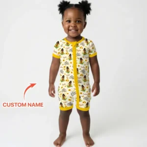 Custom Name Sunflower Queen Bamboo Shorty Zippy