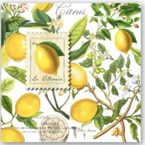 Michel Design Works Lemon Basil Cocktail Napkins