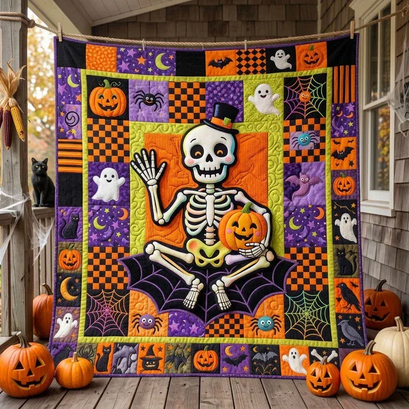 Spiderweb Gentleman Bones Bamboo Quilt Blanket