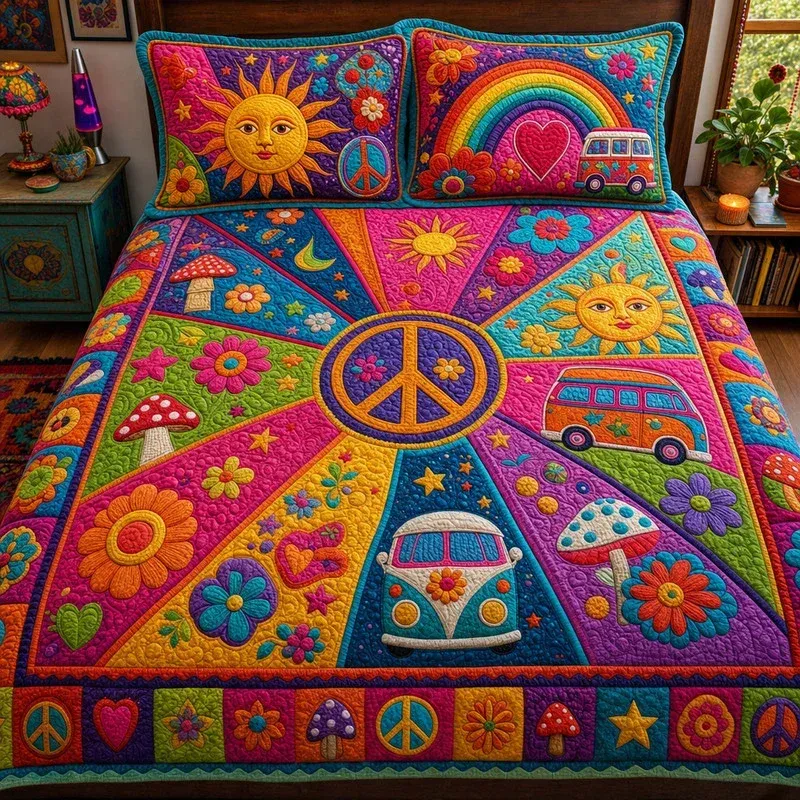 Summer Sticker Book Bamboo Quilt Bedding Set