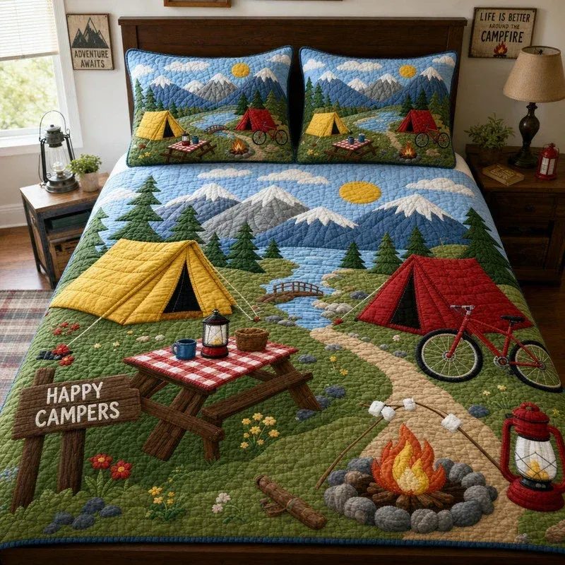 Sunny Glamping Bamboo Quilt Bedding Set