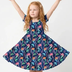 Enchanted Mermaid Reef Bamboo Twirl Dress