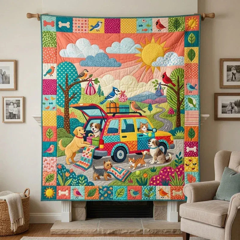 Tailgate Party Paws Bamboo Quilt Blanket