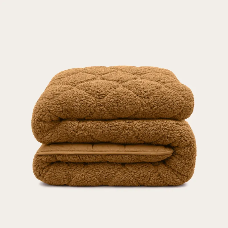 HappyBed dekbed teddy bronzen bruin zacht en ademend voor het hele jaar comfort