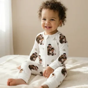 Custom Face All Over Print Baby Bamboo Convertible Zippy