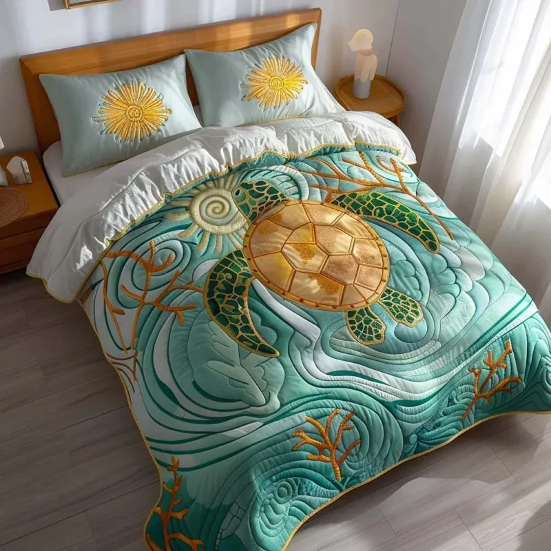 Turtle Endless Summer Bamboo Quilt Bedding Set