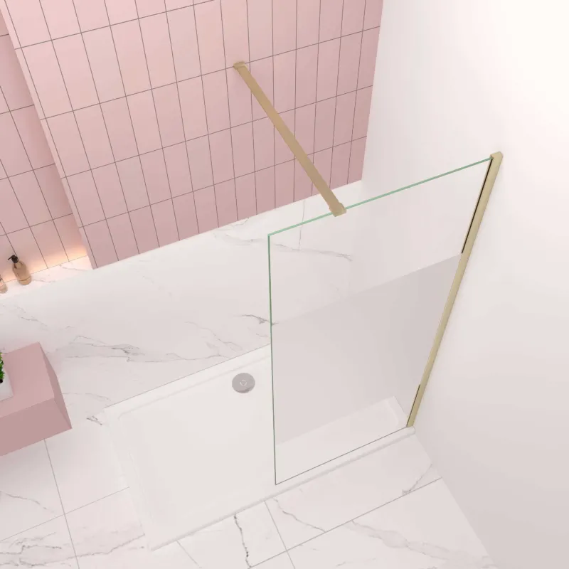 Glaswand mit Schutzfolie Walk in Duschwand Dusche 8mm ESG Sicherheitsglas H200cm Duschkabine