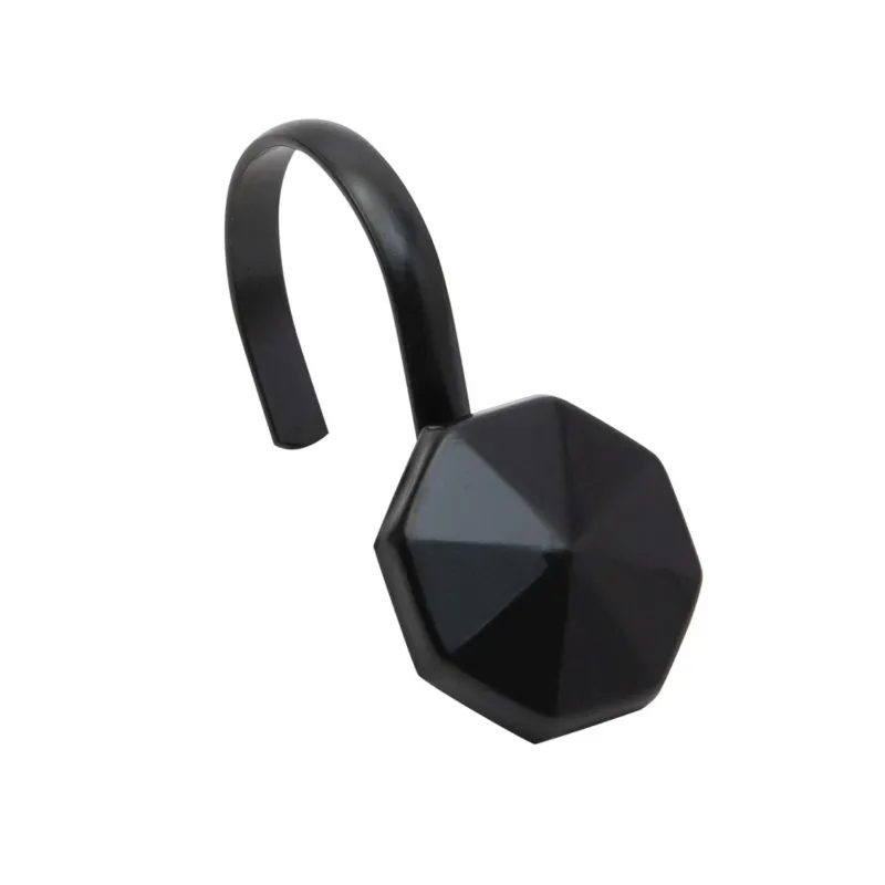ALTA SHOWER CURTAIN HOOK SET of 12 BLACK