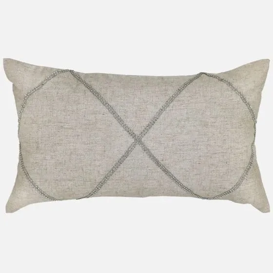 Silver Jewel Toss Cushion 14"x24"