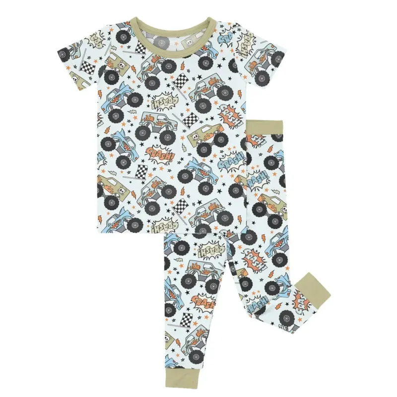 Big Wheelin Two Piece Short Sleeve Pajama Set , Big Wheelin Two Piece Short Sleeve Pajama Set - 12-18M