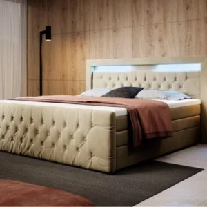 Boxspringbett Gloria mit LED und Stauraum - Luxusbetten24