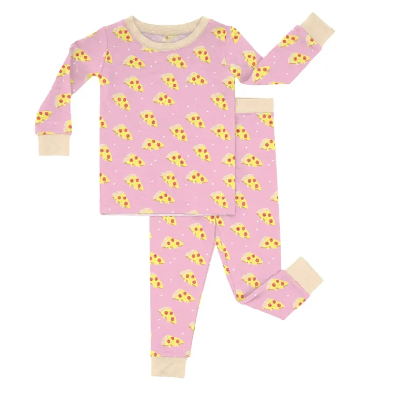 Cheese Pizza Slices Two-Piece Pajama Set , Cheese Pizza Slices Two-Piece Pajama Set - 12-18M