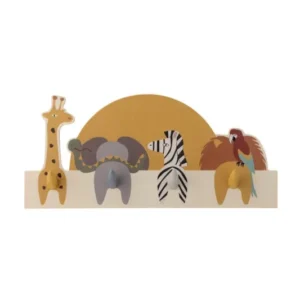 Kinder-Garderobe Marlin - Wandgarderobe mit Tiermotiven & 4 Haken