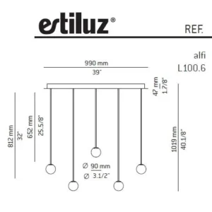 Estiluz Pendelleuchte -Alfi L100.6 - TOJU Interior
