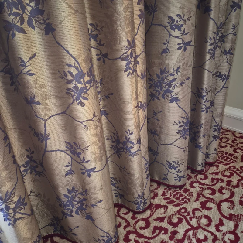 Luxus Vorhänge Gardinen Set 216x256 Hotel Atlantic Hamburg Golden Rot Floral Muster