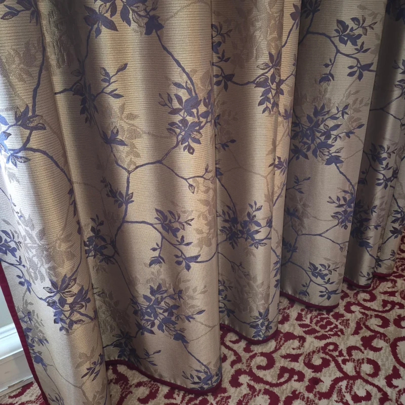 Luxus Vorhänge Gardinen Set 216x255 Hotel Atlantic Hamburg Golden Rot Floral Muster