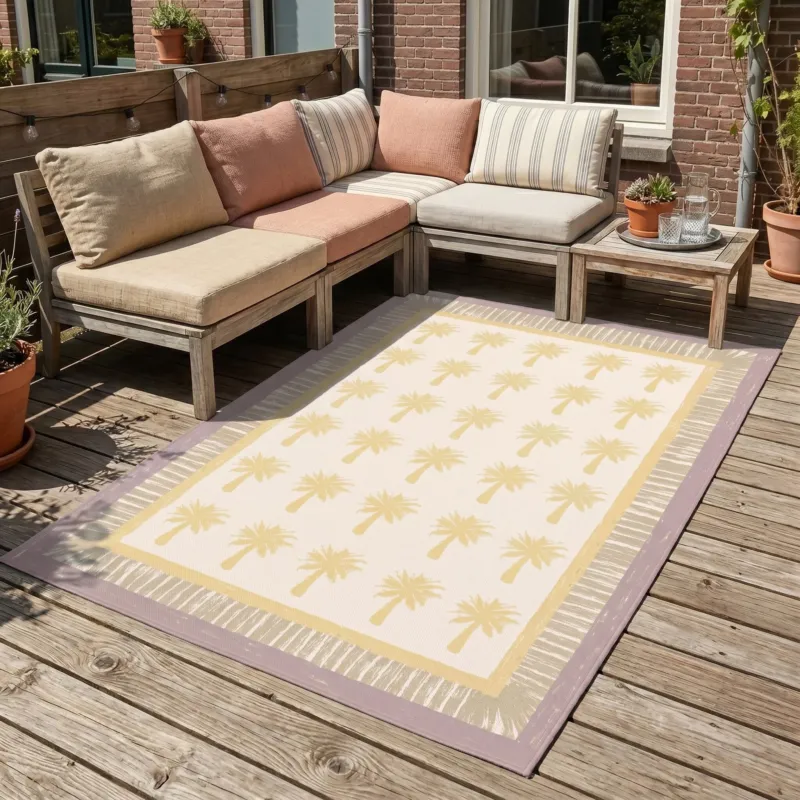 Outdoor Rug - Oasis Palm Yellow/Lilac