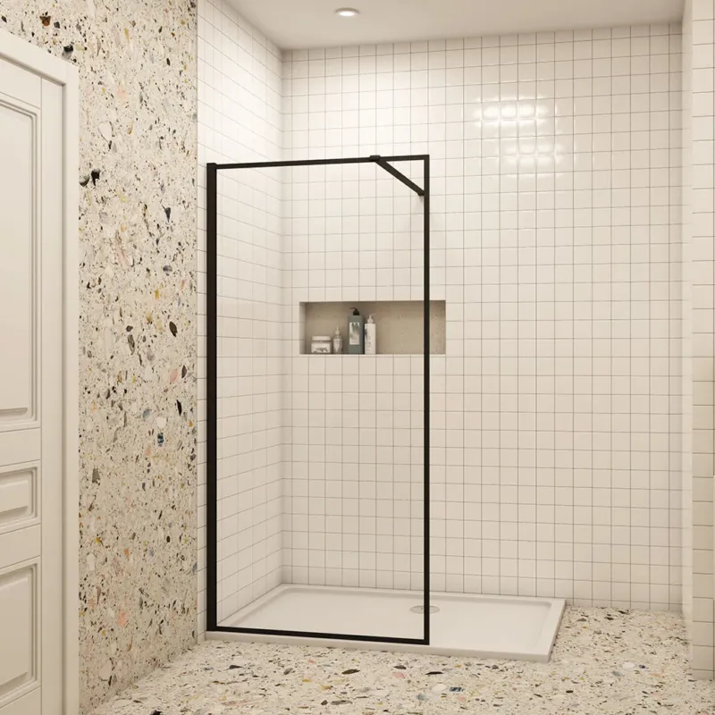 Duschabtrennung Duschtrennwand für Begehbare Duschen 8 mm NANO Glas H.200 cm